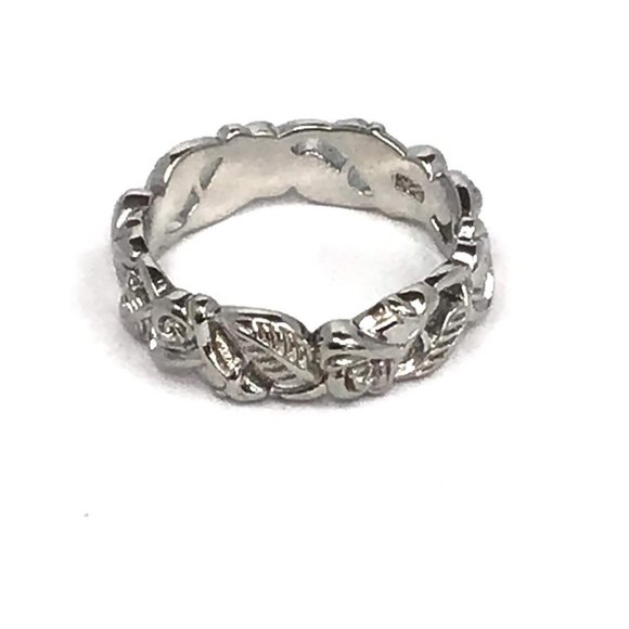NEW 925 Sterling Silver Flower Leaves Ring Sz 8 & 9 - Picture 7 of 8